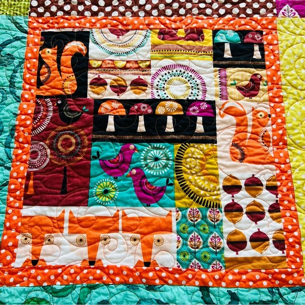 New Vibrant Modern Patchwork Quilt – 51” x 51” 🌟